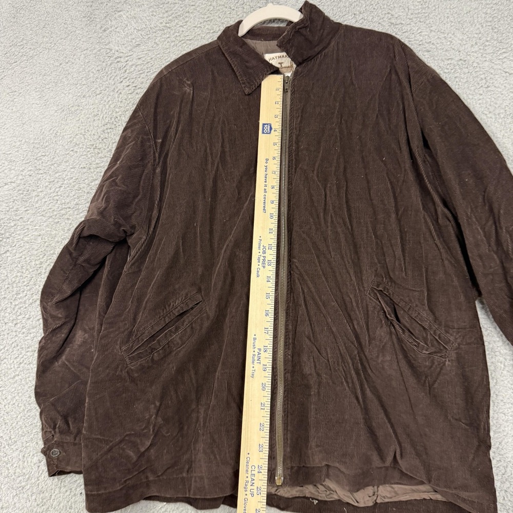 Haymaker Jacket Mens Medium Brown Corduroy Full Zip Lined Bomber Pockets Casual - Picture 10 of 11